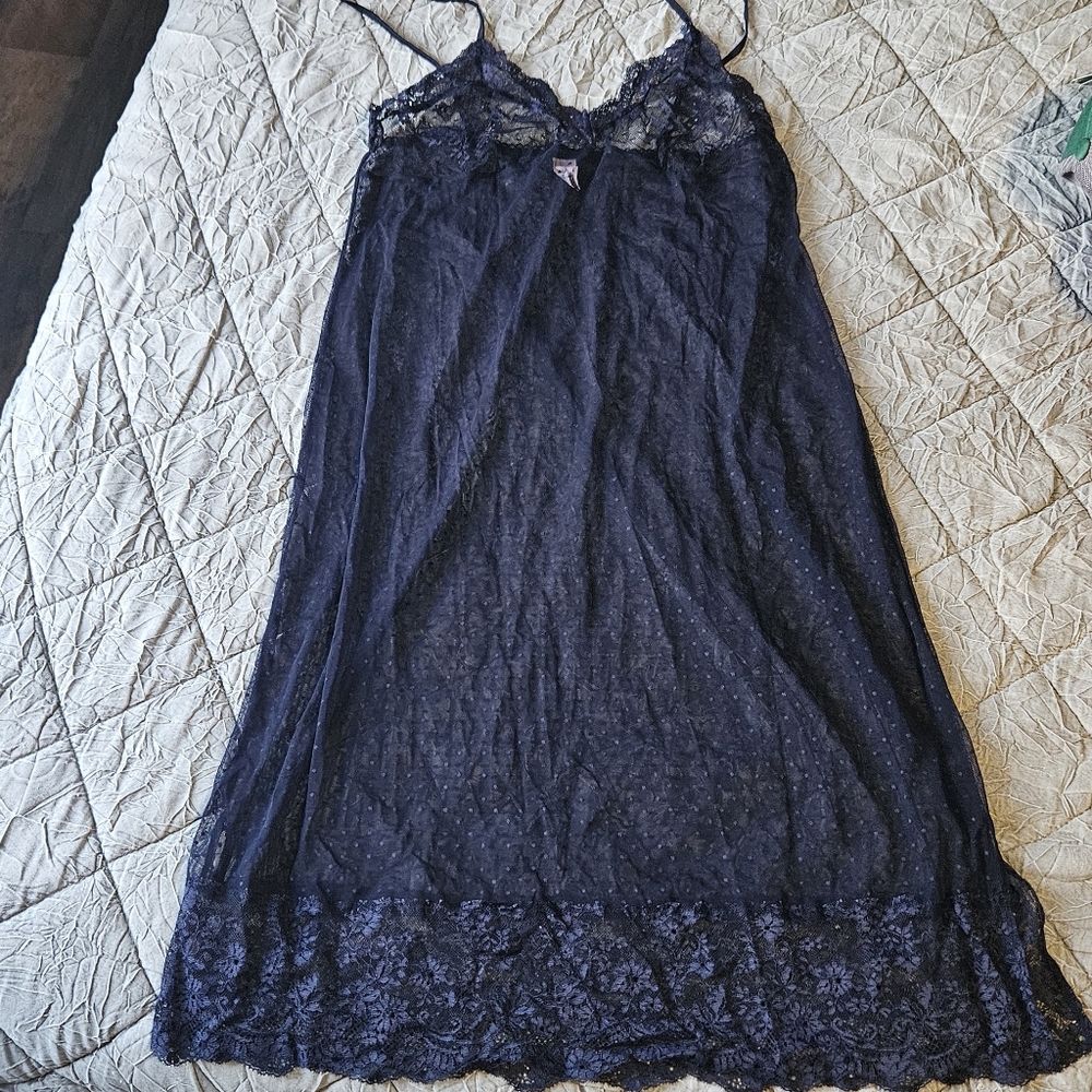 Victoria's Secret Navy Lace Chemise